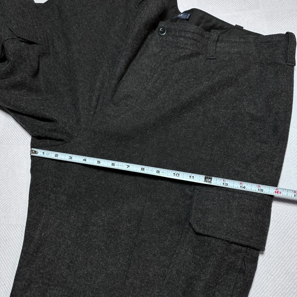 J.Crew Cargo Pants Mens 38x30 Wool Blend Button Fly Straight‎ Wide Leg Charcoal